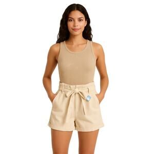 SWS Denim Company Organic Cream White High Rise Denim Shorts Womens Medium